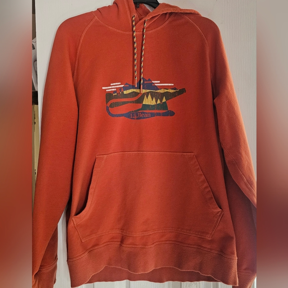 Men's L.L. Bean's Comfort Camp Hoodie, Graphic. It features an outdoor-inspired